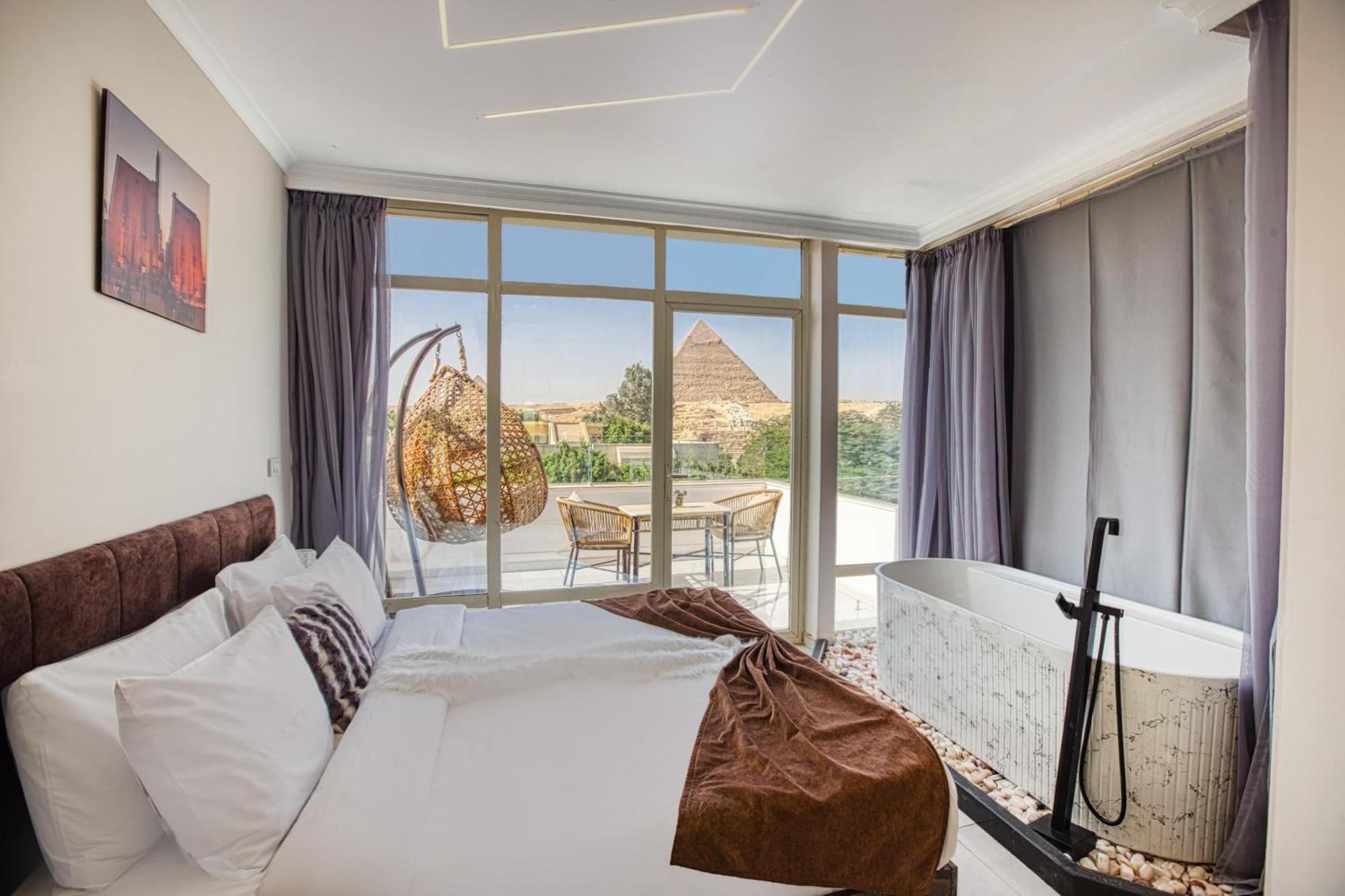 Kafret el-Gabal Tree Lounge Pyramids View Inn , Sphinx Giza מראה חיצוני תמונה